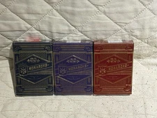 LOT OF 3 NEW SEALED Theory 11  Monarchs Playing Cards NAVY PURPLE RED SHIPS FREE