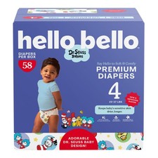 Hello Bello Premium Diapers Baby Seuss Friends Size 4, 58ct