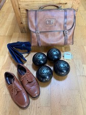 Almark Clubmaster Lawn Bowls Set complete with carry bags and measure.