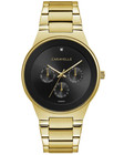 CARAVELLE BY BULOVA CHRONOGRAPH 44D102 BLACK DIAL GOLD BRACELET 40MM MENS WATCH