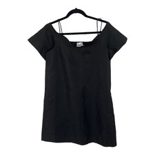 Ganni dress straight neck minidress black size 36 (US 4)