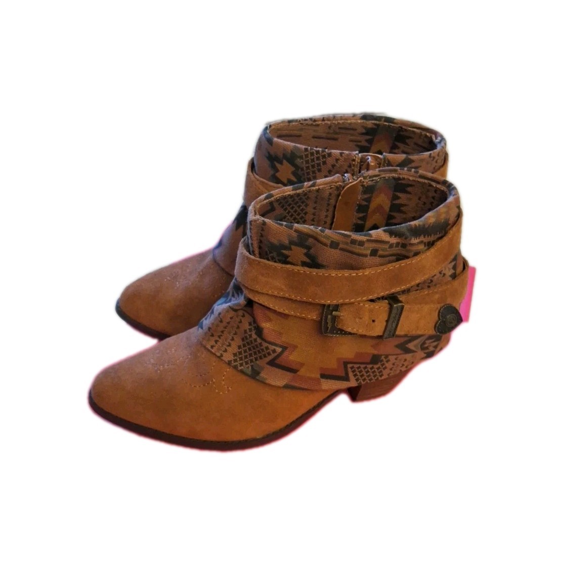 Betty Johnson Boot Booty Ankle Heel Aztec Size 6 1/2 Western image 4