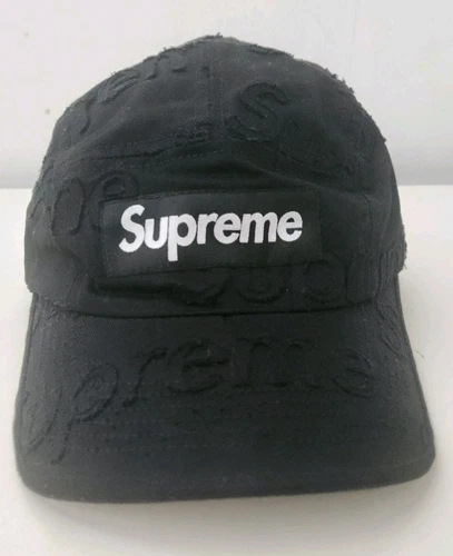 Casquette de camp en sergé laser SS23 Supreme chapeau noir