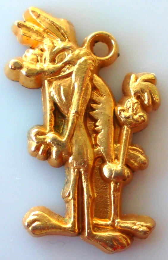 Fève métal doré pendentif - BIP BIP ET COYOTE WB 1990 - Photo 1/1