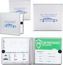 Auto Registration and Insurance Card Holder 2 Packs Car Document ID Holder Glove