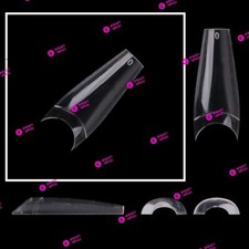 600 Coffin Extra Long Tapered C Curve Acrylic Half Cover French False Nail Tips 