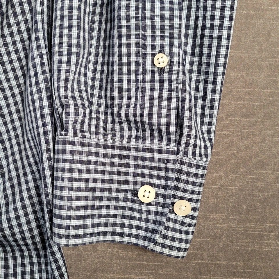 Eddie Bauer Relaxed Wrinkle Resistant Gray Black Checked Long Sleeve Large Tall - Image 2 of 4