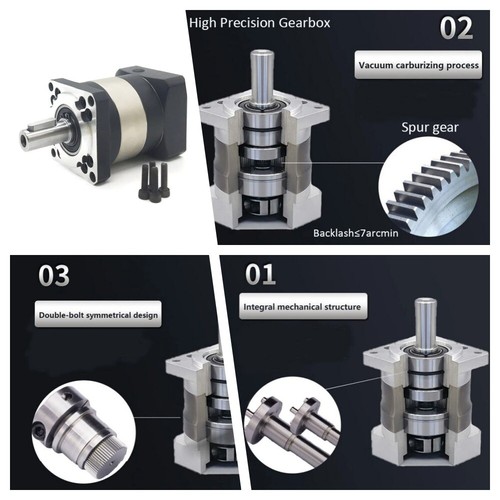 Nema 34 Planetary Gearbox 86 Step motor Servo motor Reducer 1/2'',14/19mm input - Picture 6 of 14