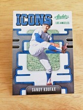 Sandy Koufax (Green Foil) Icons Insert - 2021 Panini Absolute MLB Baseball I-13