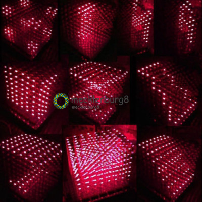 1PCS 3D LightSquared DIY Kit 8x8x8 3mm LED Cube Red Ray LED