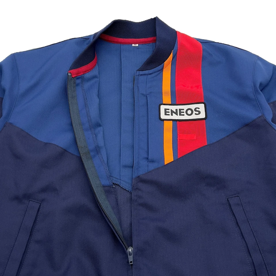 Retro Showa JDM Japón ENEOS Gasolinera Personal Uniforme Chaqueta Azul Foto 3 de 4