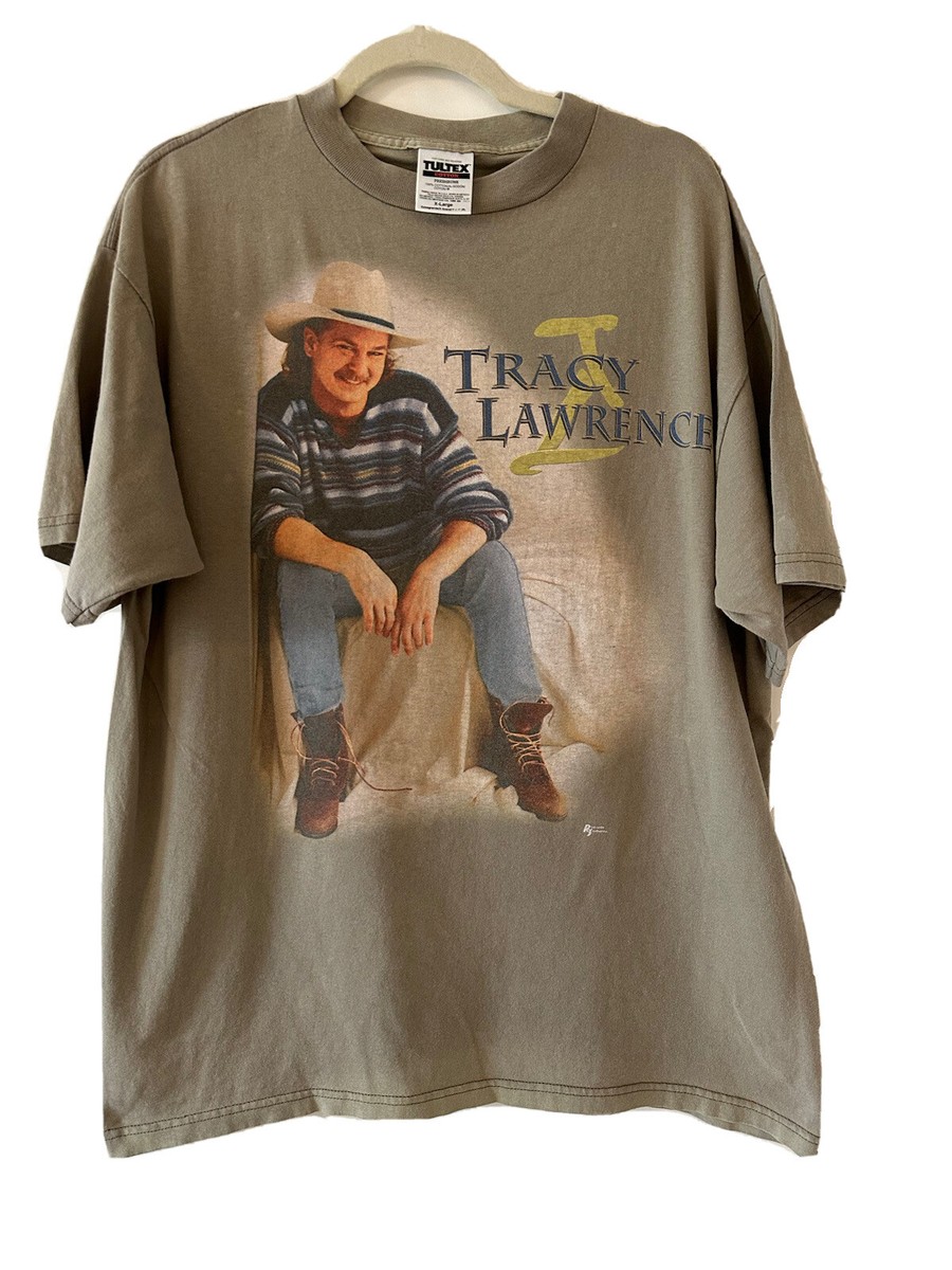 ミュージシャン Tracy Lawrence t-shirt Vintage 90s Vintage Tracy Lawrence Country Singer T Shirt Tultex Sz XL Cowboy