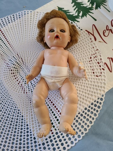 Vintage 1950s Sleepy Eye Baby Doll Ginger Hair Movable Arm Legs Antique - Picture 8 of 9
