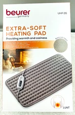 NIB Beurer Germany Extra-Soft Heating Pad, UHP26, Taupe, 12"x24" Cord=8ft, 10in.