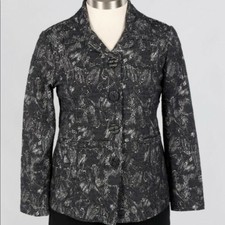 Habitat Shaped Jacket - Black - Abstract Print - Size Extra Large