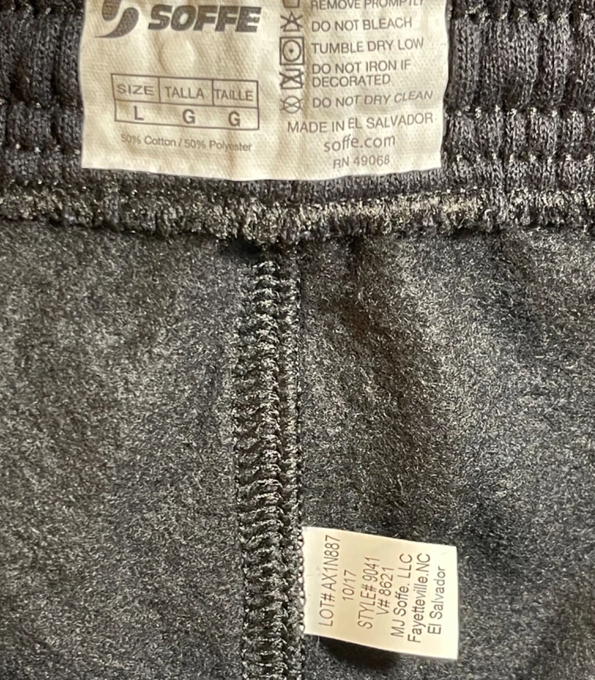 Pantalones deportivos SOFFE negros con cordón elástico cintura juvenil talla L ropa de regreso a la escuela Foto 3 de 4