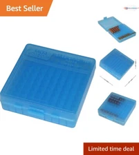 100 Round Clear Blue Handgun Ammo Box - Durable & Scratch Resistant Storage