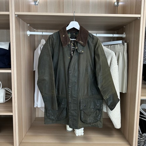 Vintage 1990 Barbour A150 Beaufort Wax Country Coat Jacke Gr. C38/97cm Khaki