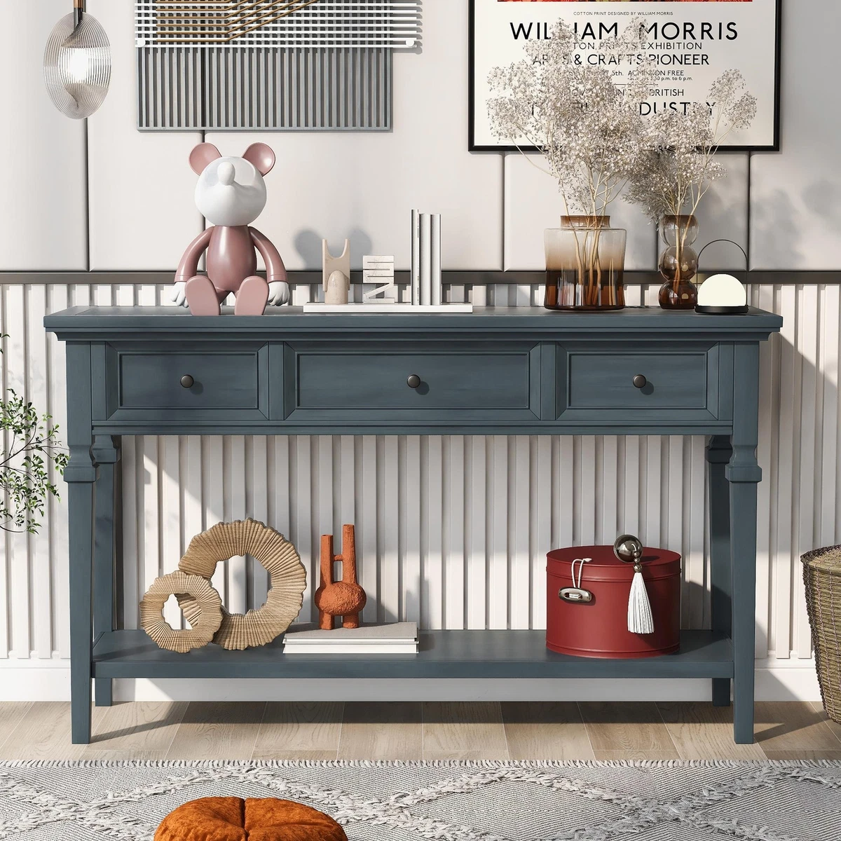 Retro console table with drawers deals
