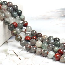50 Strand 15" Wholesale Natural African Blood Stone Round Spacer Loose Beads8MM