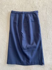 Pendleton Wool Pencil Skirt Women's 8 Navy Blue Midi Solid Lined Vintage