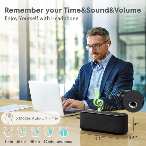 White Noise Maschine für Erwachsene, wiederaufladbare Soundmaschine zum Schlafen mit Hea - Bild 5 von 8