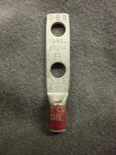 Burndy YA8CL2TC14E2  Tinned Copper Lug  8AWG  1/4"stud  3/4" Spacing, Box of 50