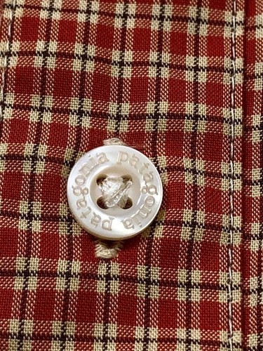 Patagonia Men's Organic Cotton Orange Plaid Short Sleeve Button Up Size Medium - Photo 7/7