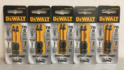DeWalt DWA2TX15IR2 Impact Ready Torx T15 2 in. Power Bits 5 Pks of 2 Pcs