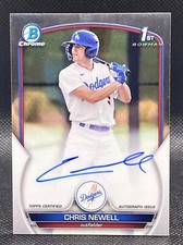 🔥 Chris Newell 2023 Bowman Chrome 1st Auto Autograph Los Angeles Dodgers 🔥
