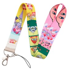 Kirby Game Cute Character Themed Pink Green ID Holder Lanyard