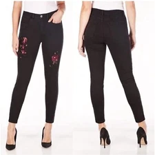 FDJ French Dressing Jeans Olivia Floral Embellished Mid Rise Jeans