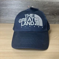 Great Land Alaska Hat Cap Strap Back Embroidered Bear Souvenir Mens Gift Travel