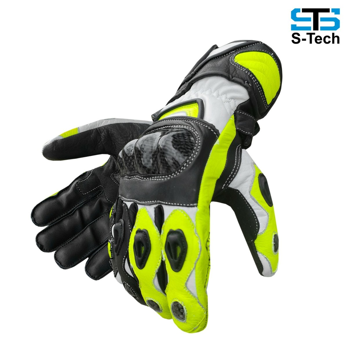 Motorcycle Gloves Leather Stechmoto ST 1825 Cw Touring Black-White Blue,  Red,