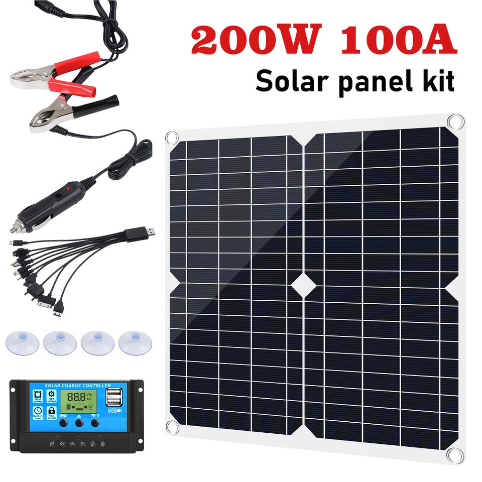 Solar Panel Ebay 6000W 110V Complete Solar Panel Kit Solar System Power Generator 100A ...
