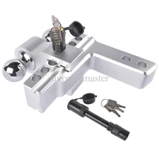 Aluminum Trailer Hitch Fits 2" Receiver, 6" Drop/Rise Drop Hitch w/Double Locks