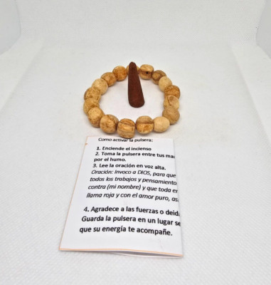 PULSERA PALO SANTO LIMPIA Y EQUILIBRA LAS ENERGIAS  100% ORIGINAL