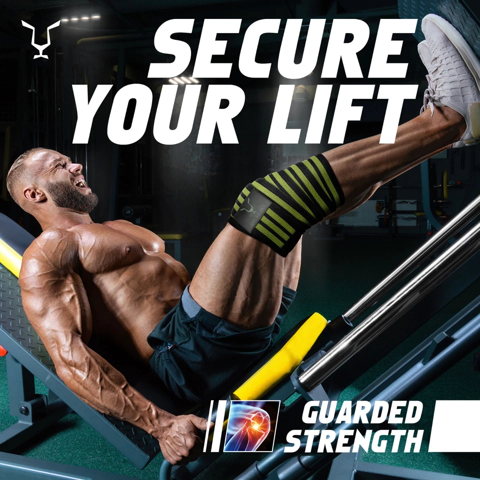 Jag Knee Wraps, Fitness Training Knee Straps, Knee Sleeves Weightlifting Squats - Image 3 of 4