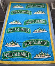 New Vintage 80s / 90s Wolfschmidt Vodka Large Beach Towel 71.5" X 48.5" 