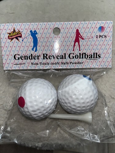 Gender Reveal Exploding Golf Balls- White Ball Pink & Blue Powder - Boy Girl - Picture 2 of 2