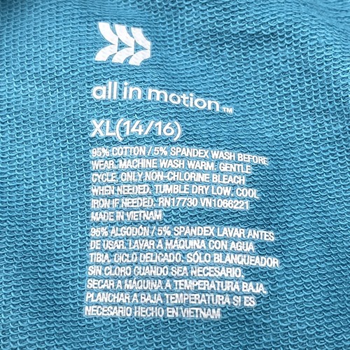 All in Motion Girls Size XL 14/16 Long Sleeve Sweatshirt Teal Green - Picture 6 of 8