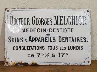 Plaque Émaillée Ancienne 'Sancta Maria' - Sertie Mater Dei - Vintage, Bon État