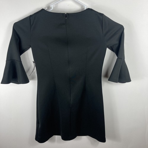 New York & Company Womens Black Stretch 3/4 Sleeve Shift Dress Medium - Picture 4 of 11
