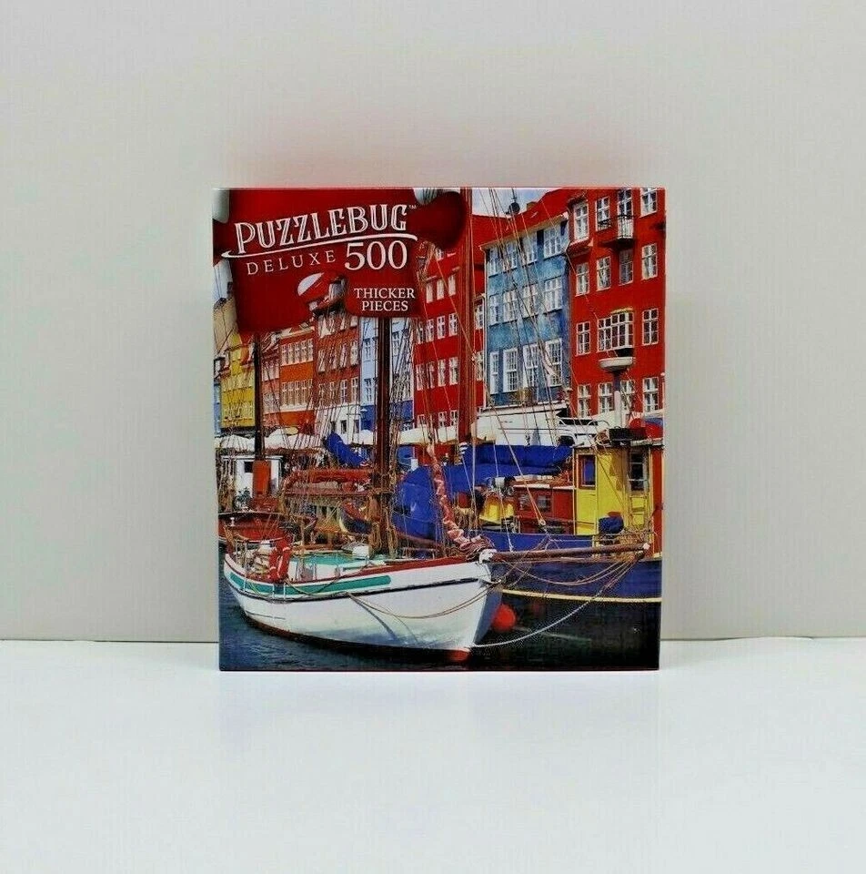 500 Pieces Jigsaw Puzzle Boats Old Port Of Copenhagen Puzzlebug Deluxe 20 X 12 - Image 2 of 3