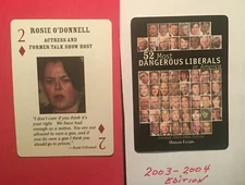 Swap Playing Card    Rosie O'Donnell   POLITICAL LIBERALS   TWO OF DIAMONDS 2003