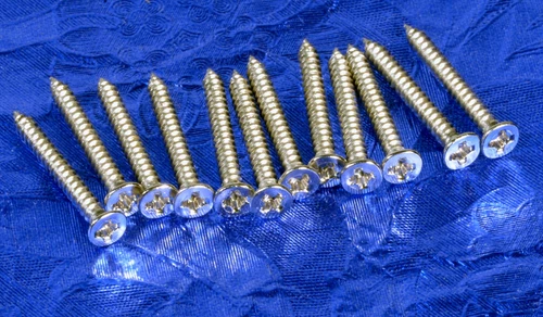 12 Nickel Humbucking Bridge Pickup Ring Mounting Wood Screws .703", #GHMRS