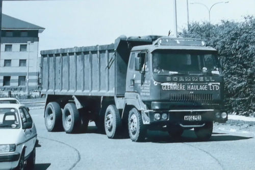 B/W PHOTO: GLENMERE HAULAGE SCAMMELL CONSTRUCTOR 8 WHEEL BULK TANKER - A602 PES