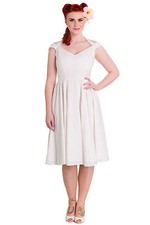 Sale! XS White Check Polka Dot Cotton Dress Eveline Cotton Summer Tea Bridal