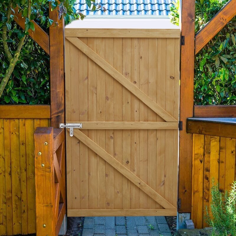 5x3ft Wooden Garden Gate Pedestrian Gate Door Outdoor Wood Gate w