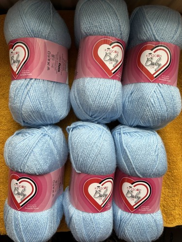 King Cole Baby DK 6x100g Kugeln Premium Acrylschirm 5292 Sky. Hellblau